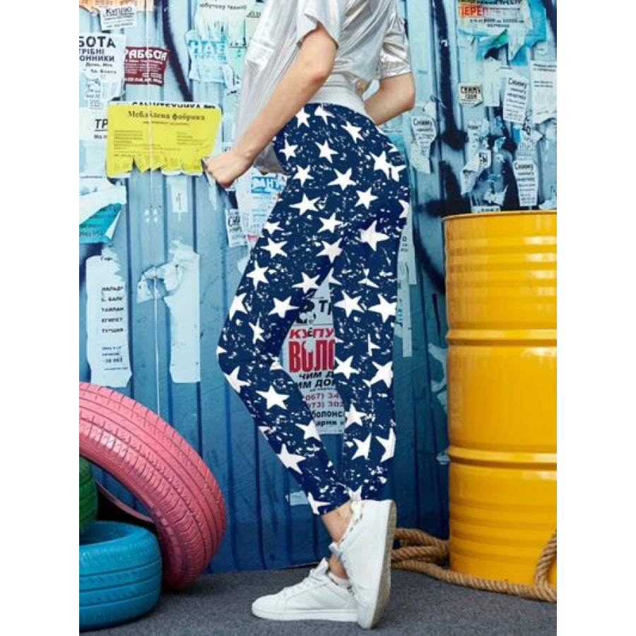 Printed High Waist Skinny Leggings Clothing