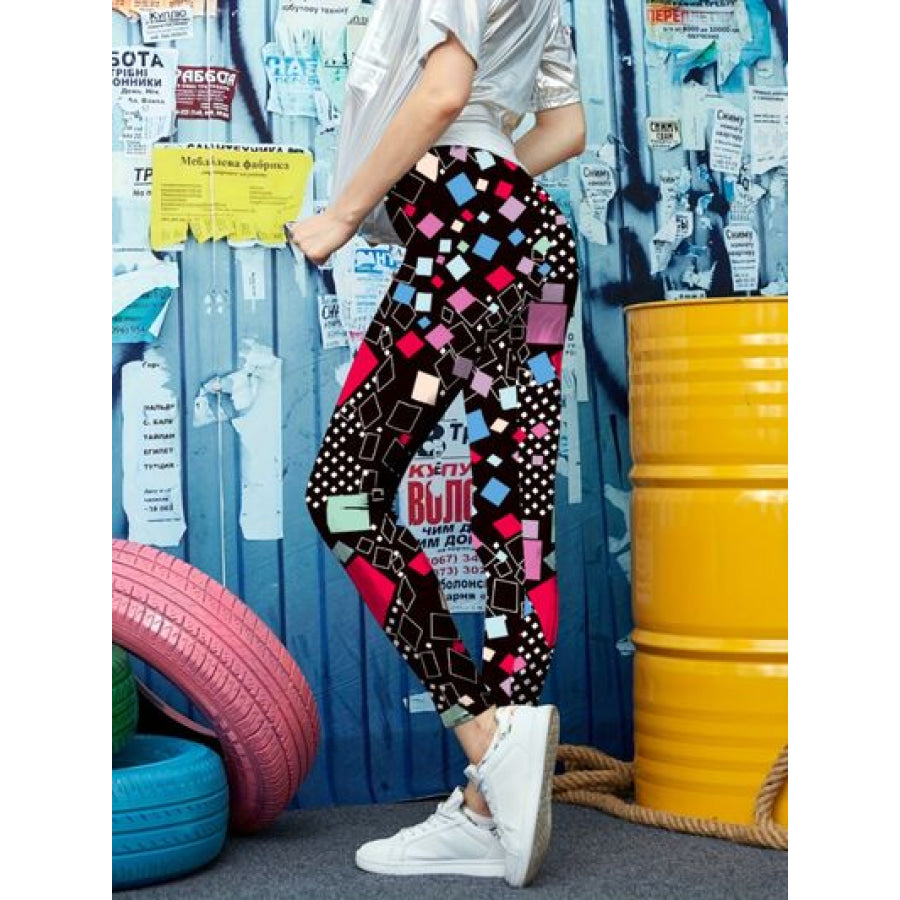 Printed High Waist Skinny Leggings Clothing