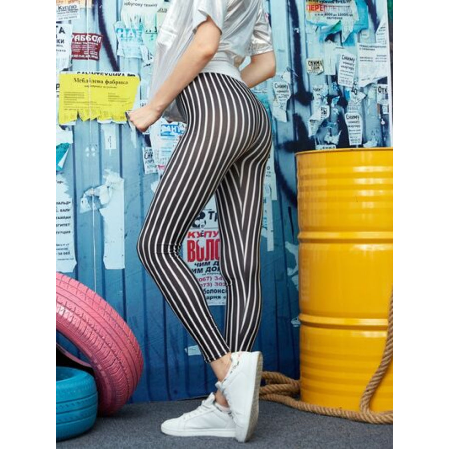 Printed High Waist Skinny Leggings Clothing