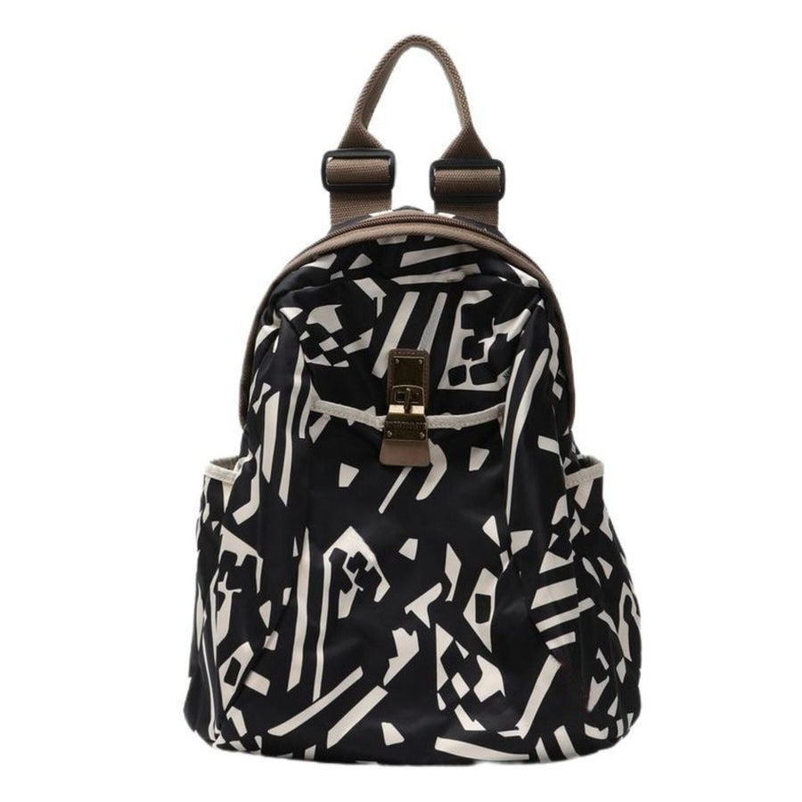Printed Lightweight Backpack Bag Black / One Size Apparel and Accessories