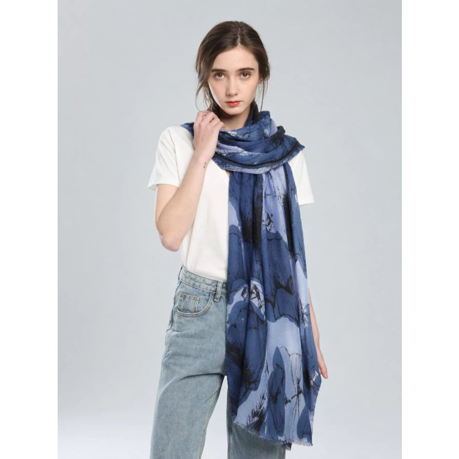 Printed Lightweight Fashion Scarf Blue / One Size Apparel and Accessories