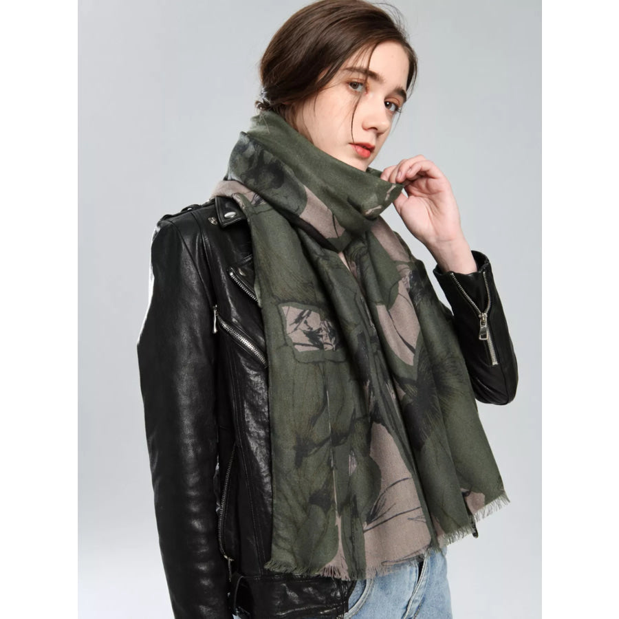 Printed Lightweight Fashion Scarf Green / One Size Apparel and Accessories