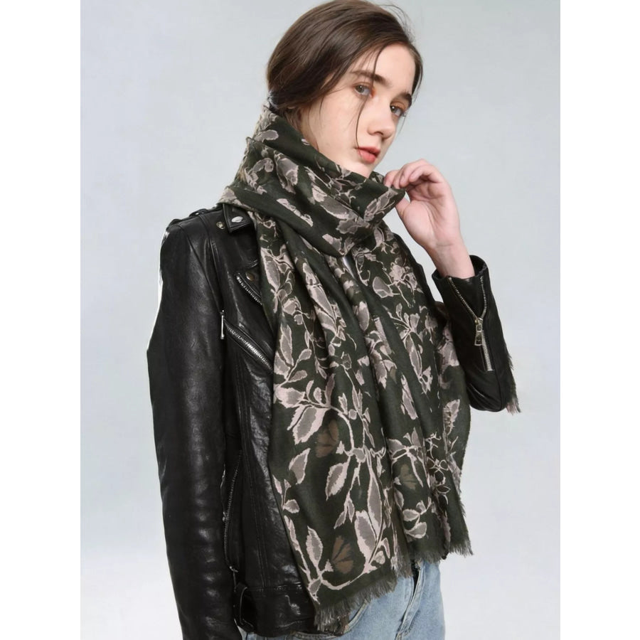 Printed Lightweight Scarf Green / One Size Apparel and Accessories