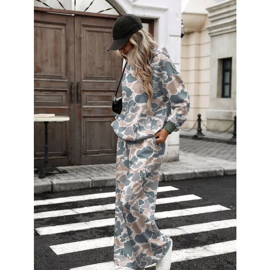Printed Long Sleeve Hoodie and Pants Set Apparel and Accessories