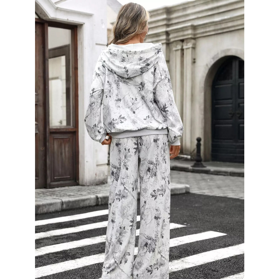 Printed Long Sleeve Hoodie and Pants Set Apparel and Accessories