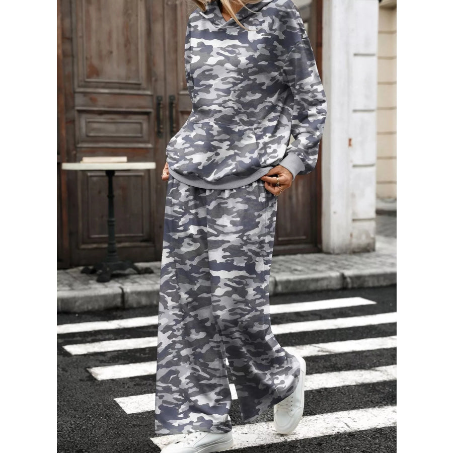 Printed Long Sleeve Hoodie and Pants Set Apparel and Accessories