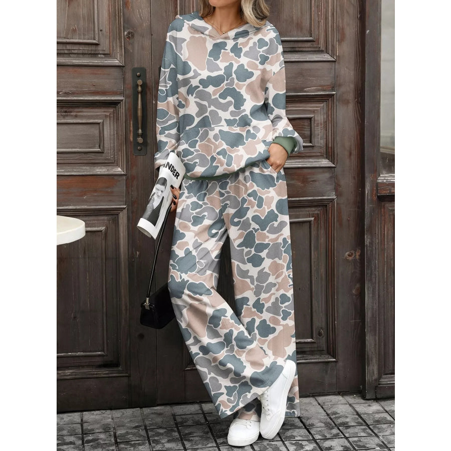 Printed Long Sleeve Hoodie and Pants Set Pink / S Apparel and Accessories