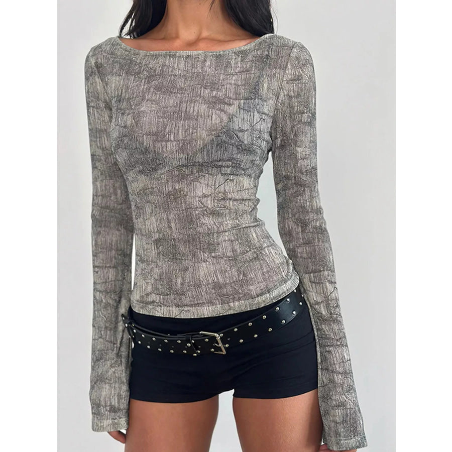 Printed Long Sleeve Slim Fit T-Shirt Apparel and Accessories