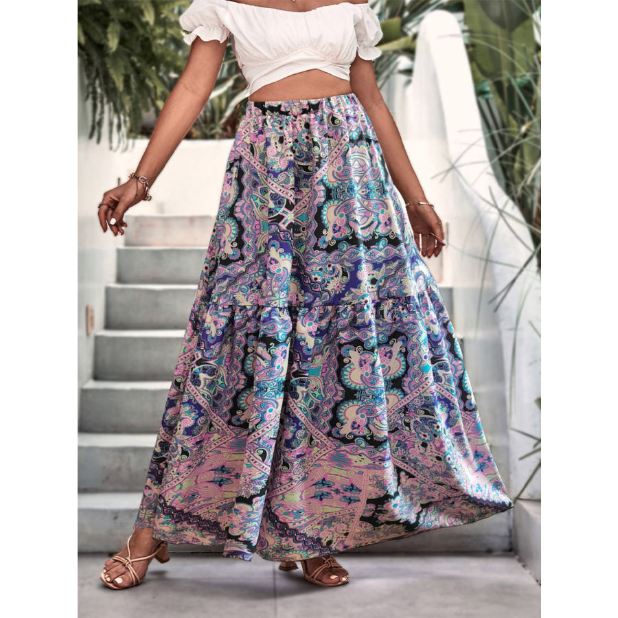 Printed Maxi Skirt Apparel and Accessories