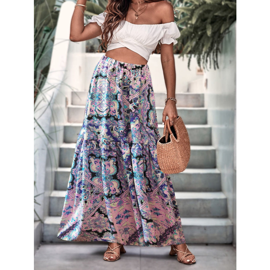 Printed Maxi Skirt Apparel and Accessories