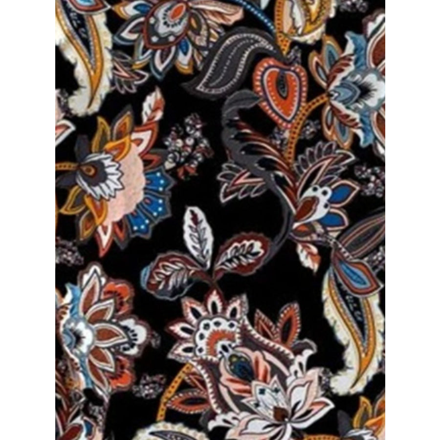 Printed Notched Sleeveless Top Apparel and Accessories