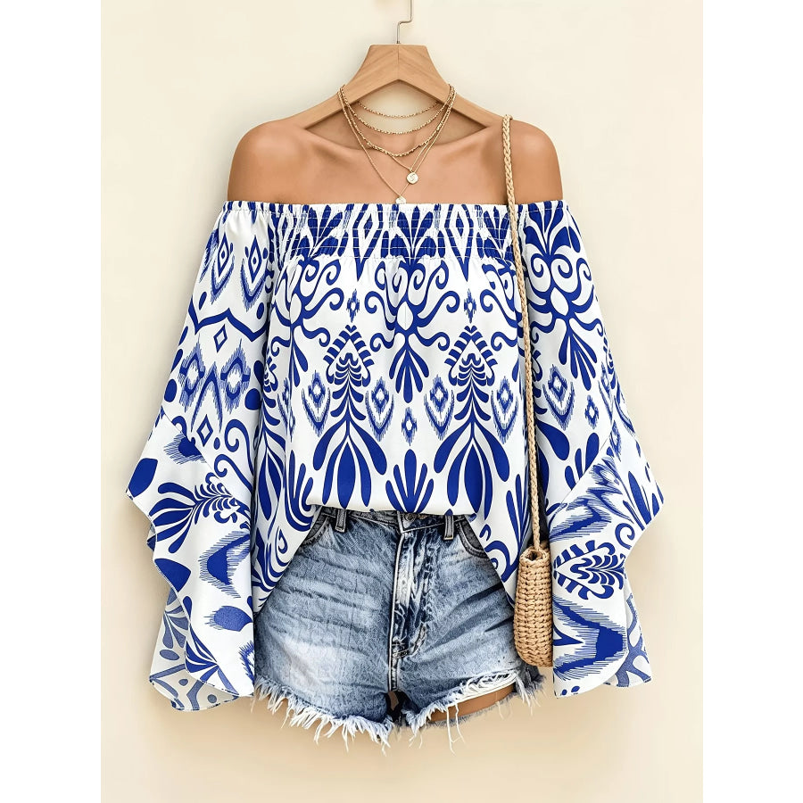 Printed Off Shoulder Blouse Apparel and Accessories