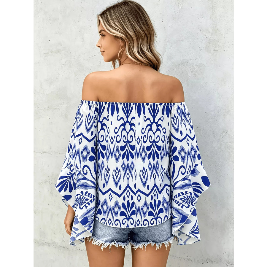 Printed Off Shoulder Blouse Apparel and Accessories