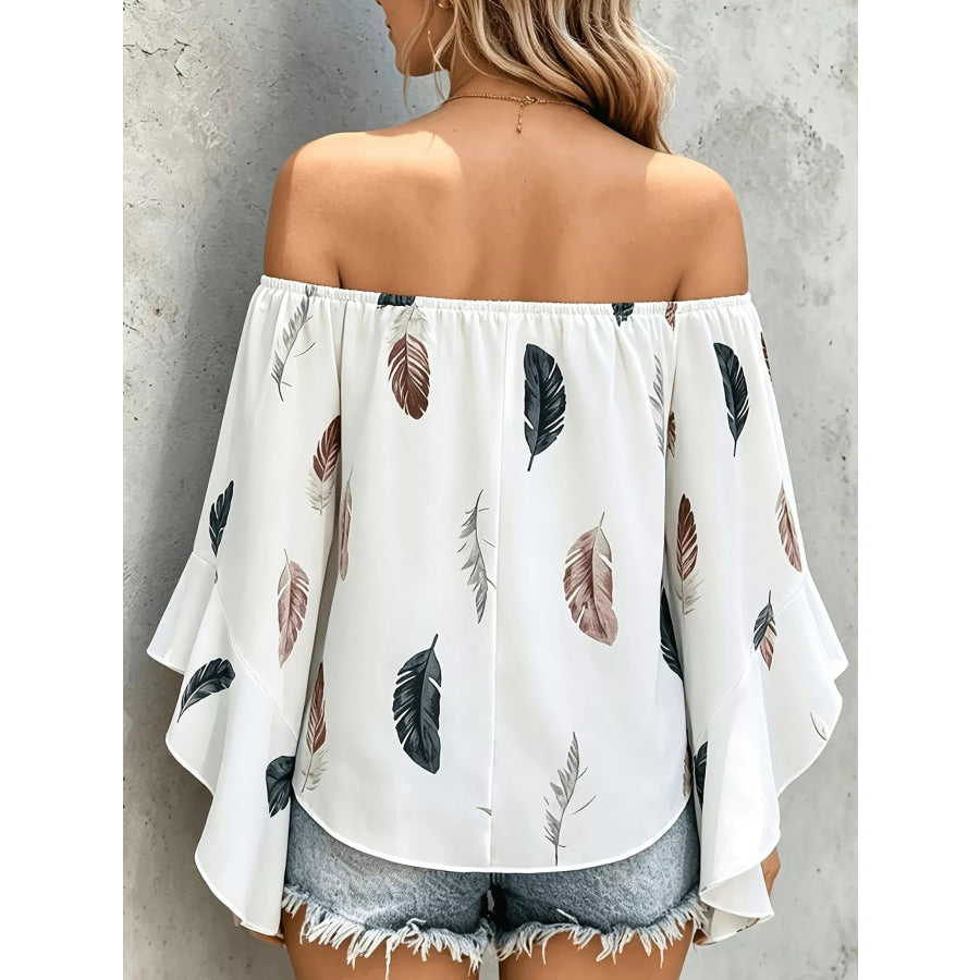 Printed Off Shoulder Blouse Apparel and Accessories