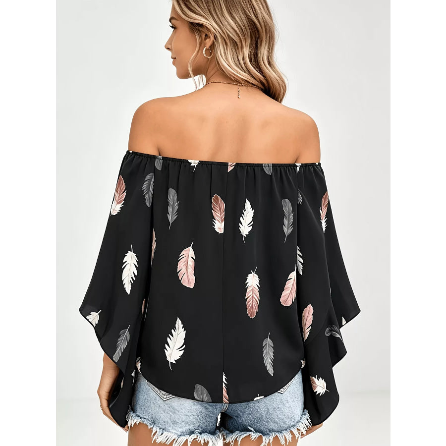 Printed Off Shoulder Blouse Apparel and Accessories