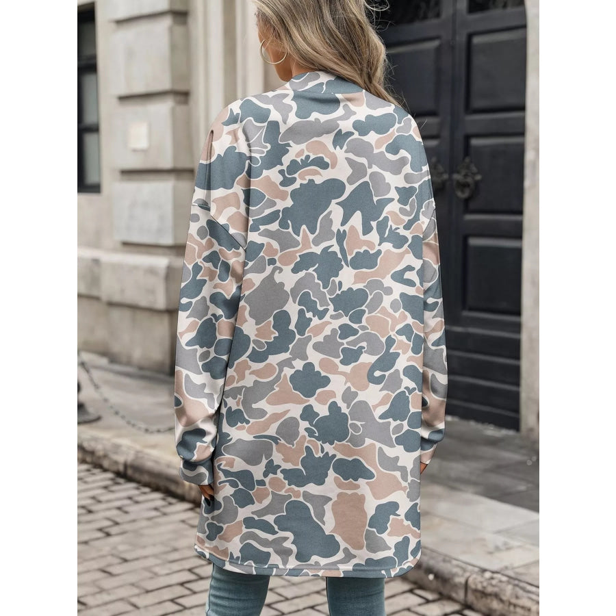 Printed Open Front Cardigan Apparel and Accessories
