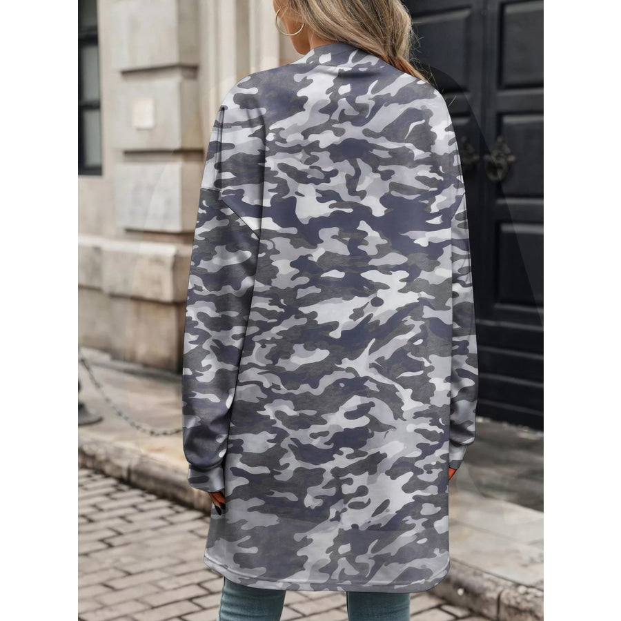 Printed Open Front Cardigan Apparel and Accessories
