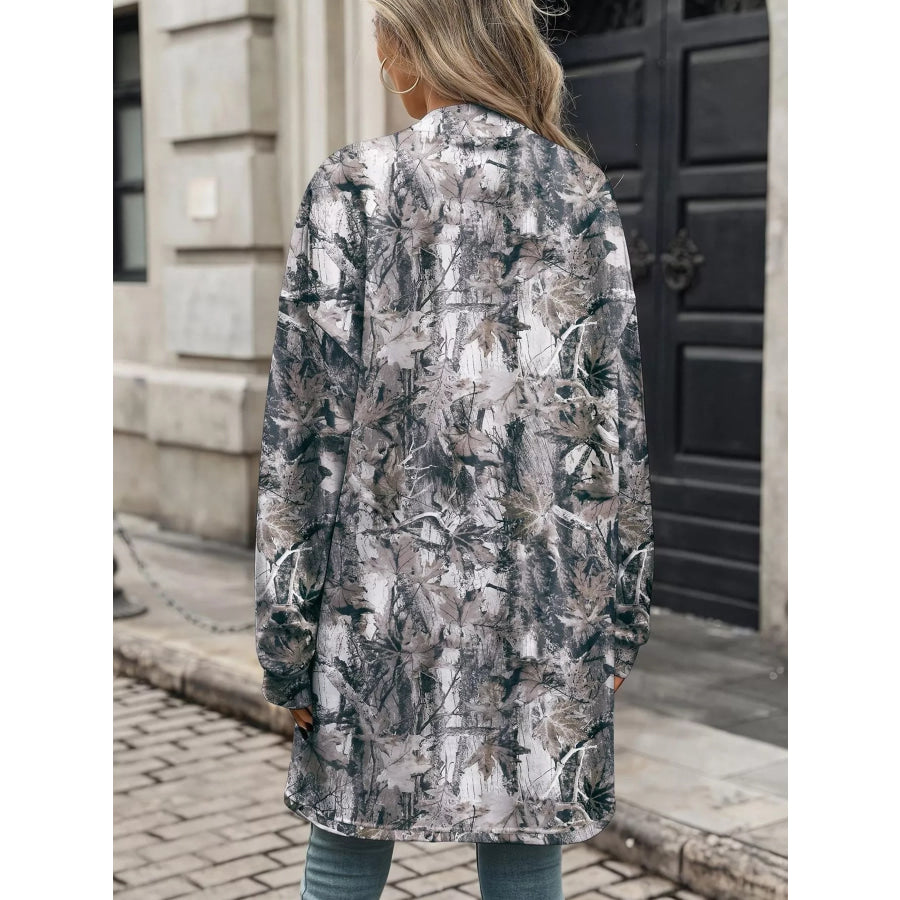Printed Open Front Cardigan Apparel and Accessories