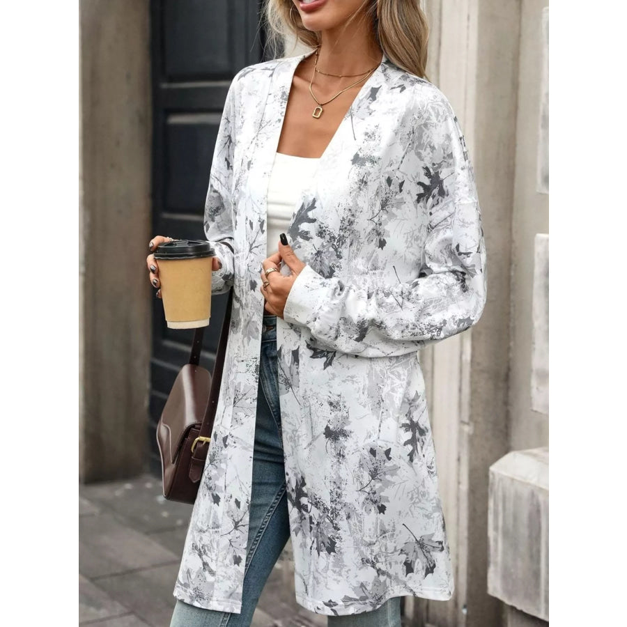 Printed Open Front Cardigan Apparel and Accessories