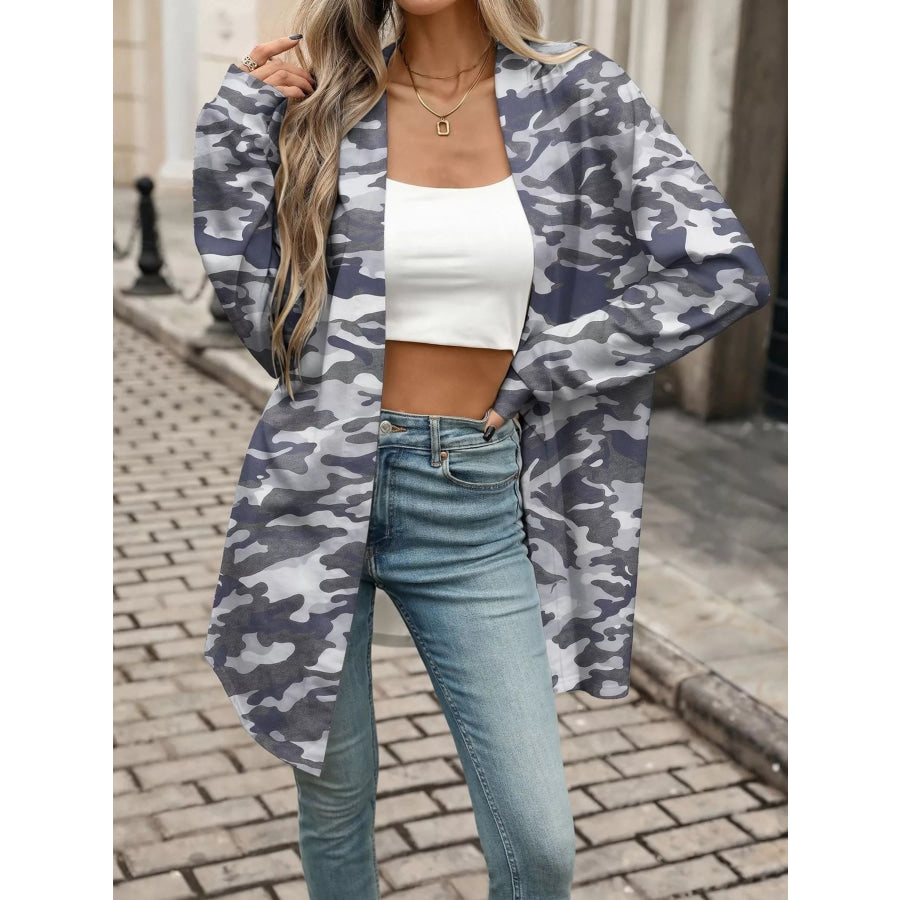 Printed Open Front Cardigan Apparel and Accessories