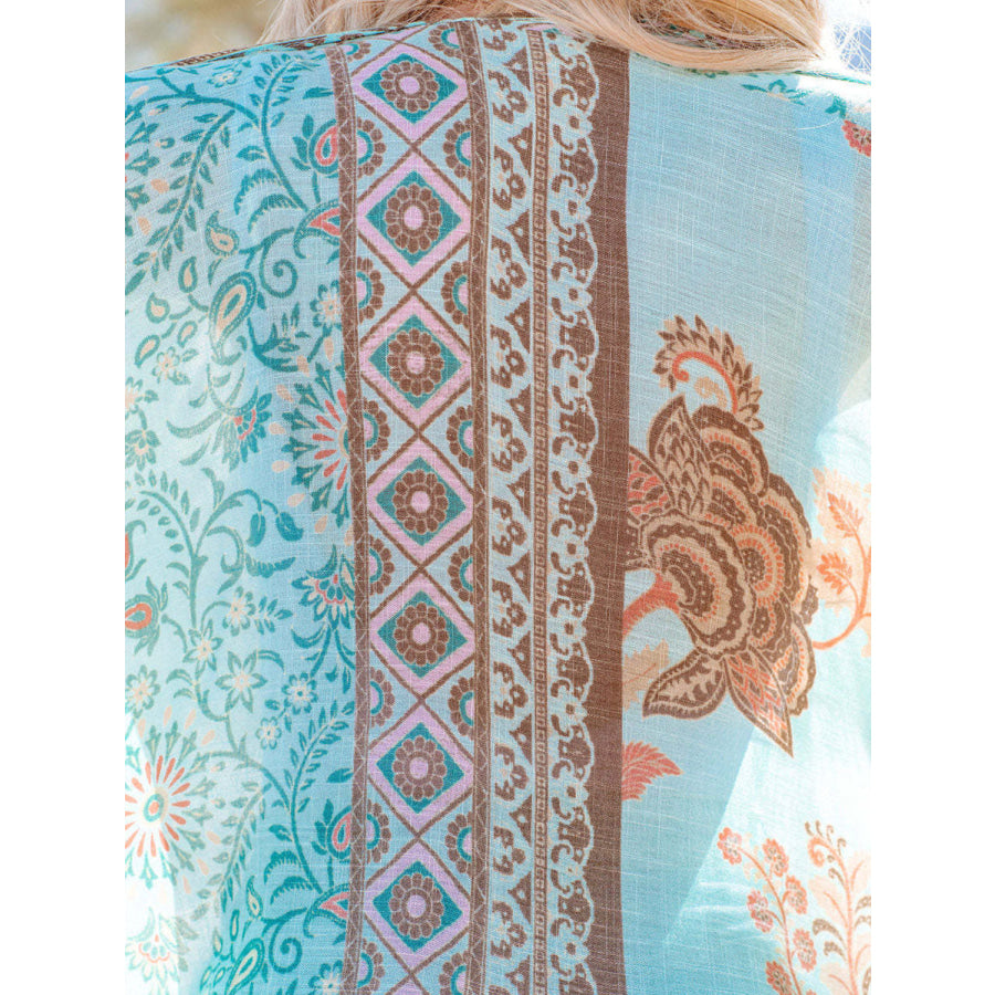 Printed Open Front Cover-Up Apparel and Accessories