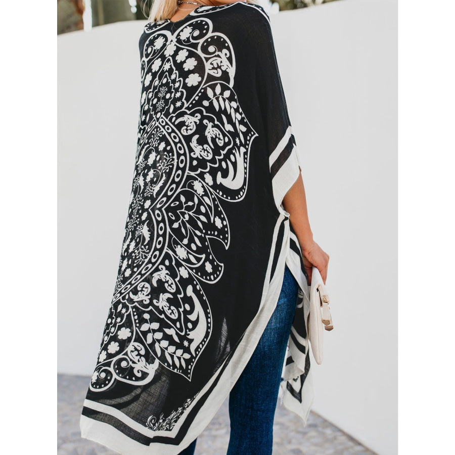 Printed Open Front Cover-Up Apparel and Accessories
