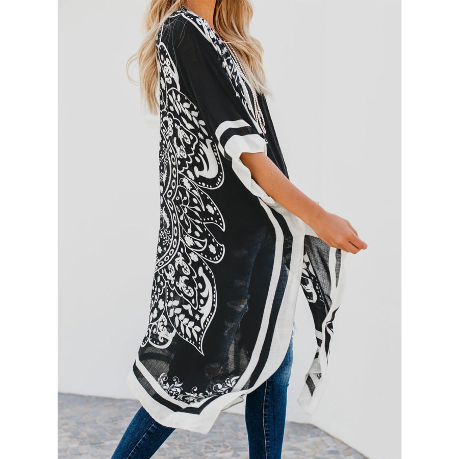 Printed Open Front Cover-Up Apparel and Accessories