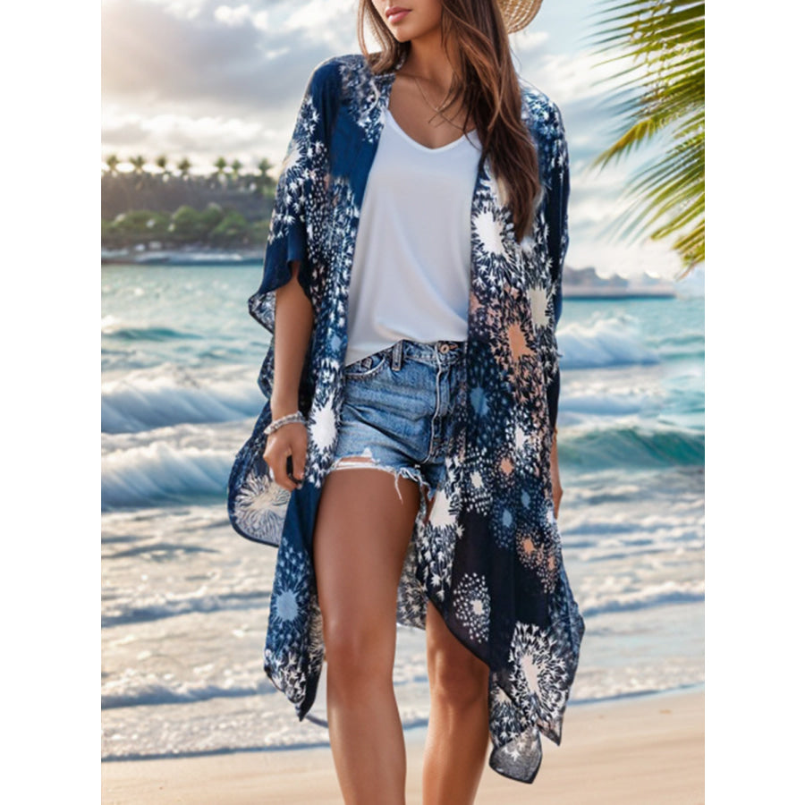 Printed Open Front Cover - Up Cobalt Blue / One Size Apparel and Accessories