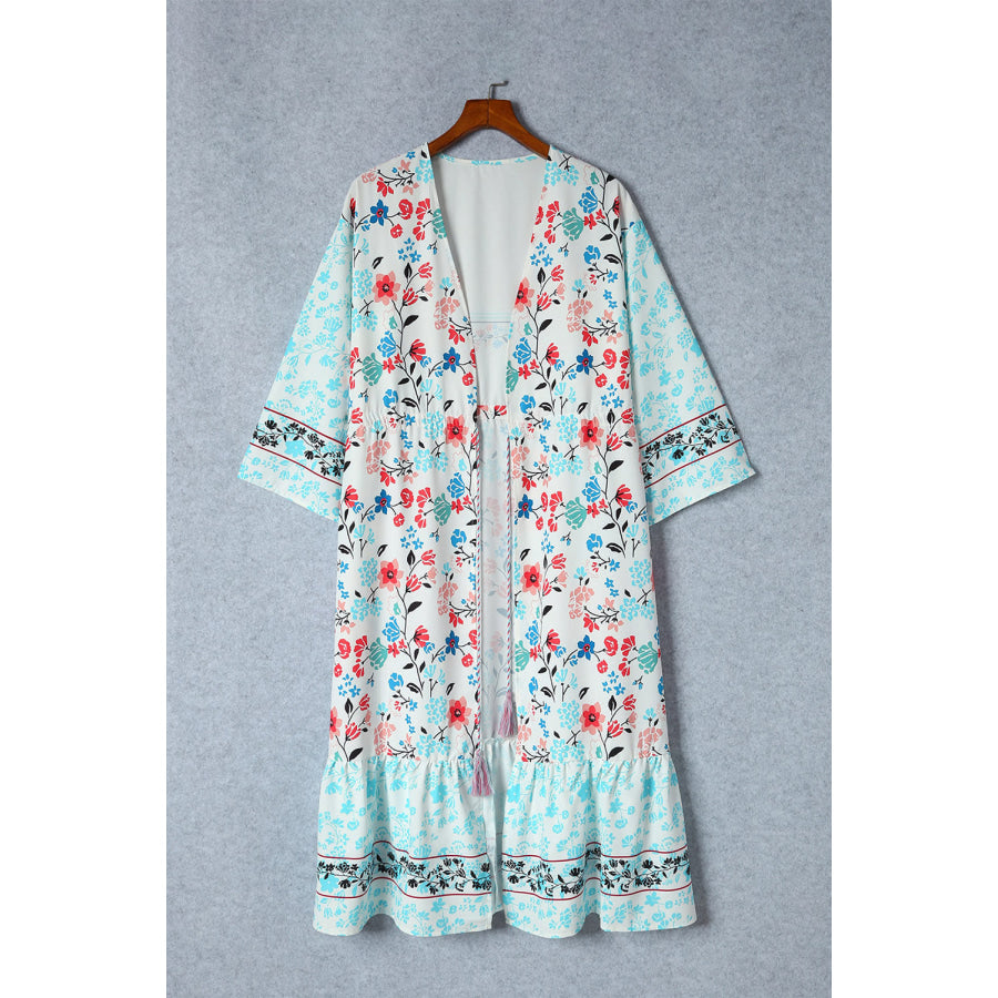 Printed Open Front Cover - Up Floral / S Apparel and Accessories