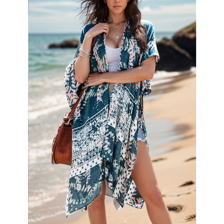 Printed Open Front Cover - Up Peacock Blue / One Size Apparel and Accessories