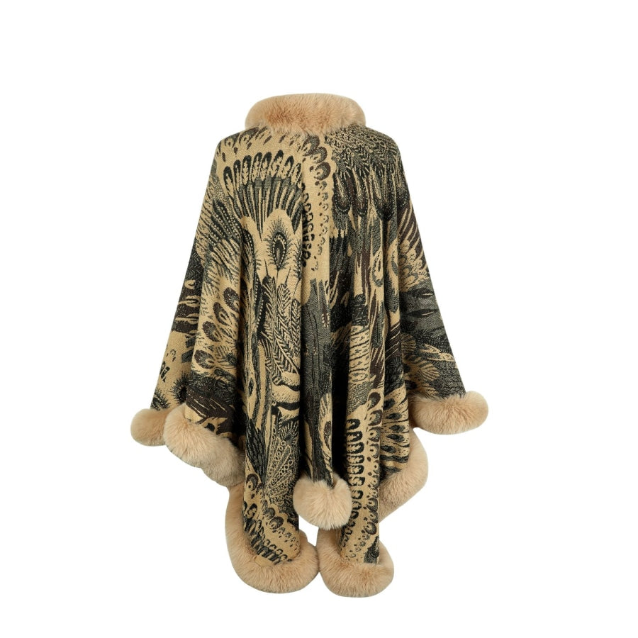 Printed Open Front Poncho