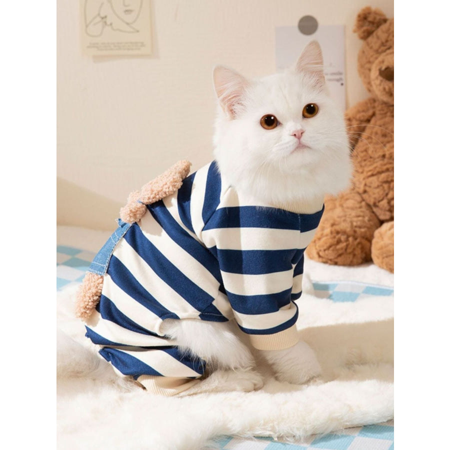Printed Pet Jumpsuit Navy Blue Bear / XS Apparel and Accessories