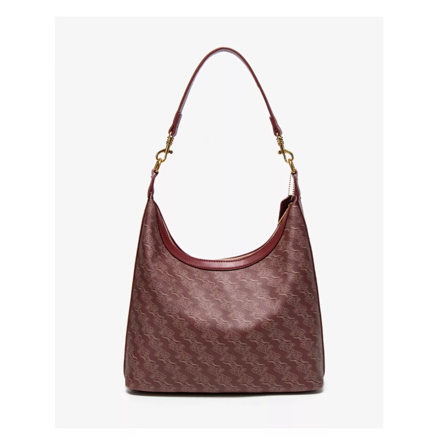 Printed PU Leather Shoulder Bag Wine Red / onesize Apparel and Accessories