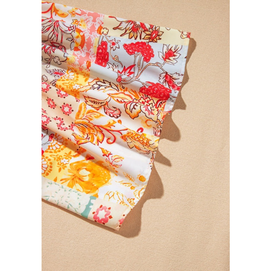 Printed Round Neck Flutter Sleeve Blouse Apparel and Accessories