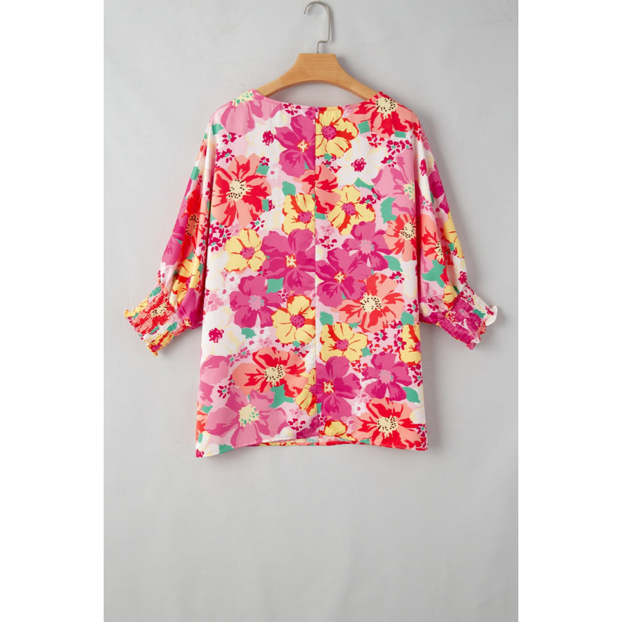 Printed Round Neck Half Sleeve Blouse Apparel and Accessories