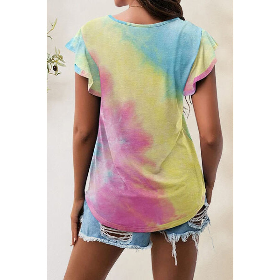 Printed Round Neck Short Sleeve T-Shirt Apparel and Accessories