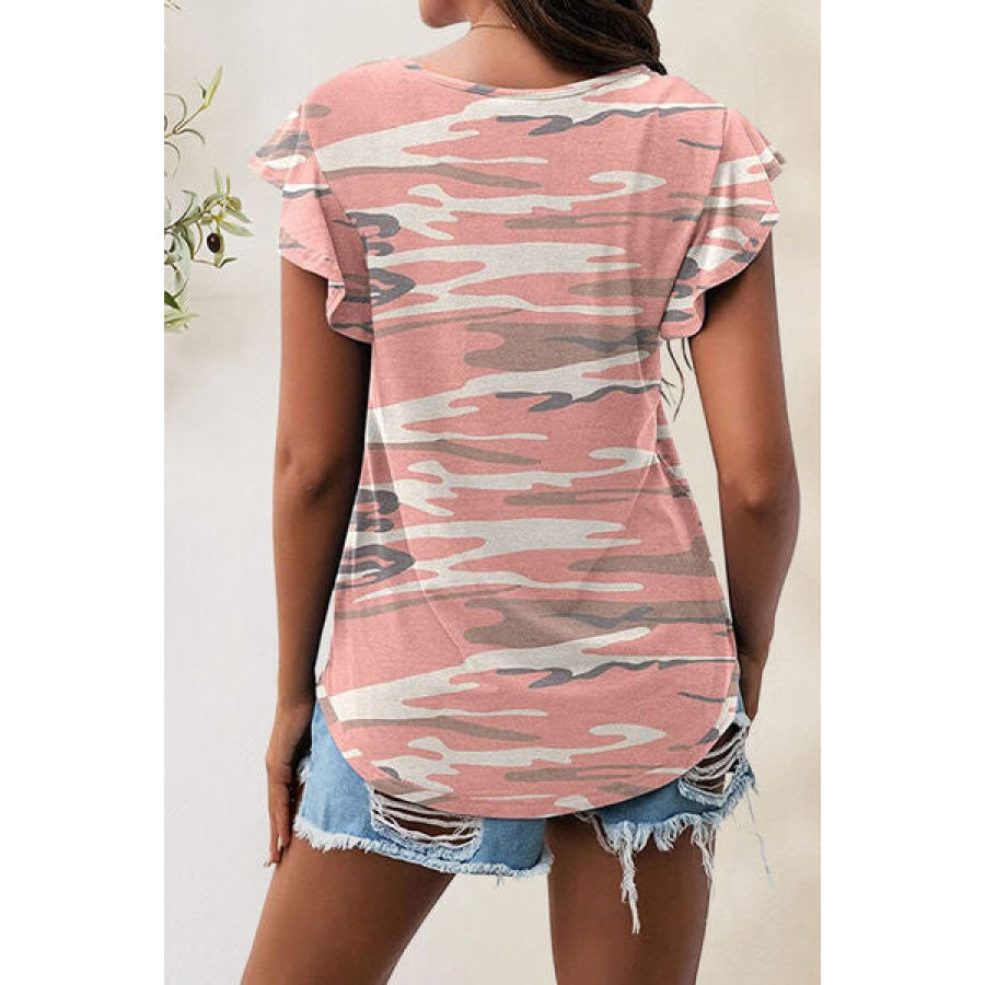 Printed Round Neck Short Sleeve T-Shirt Apparel and Accessories