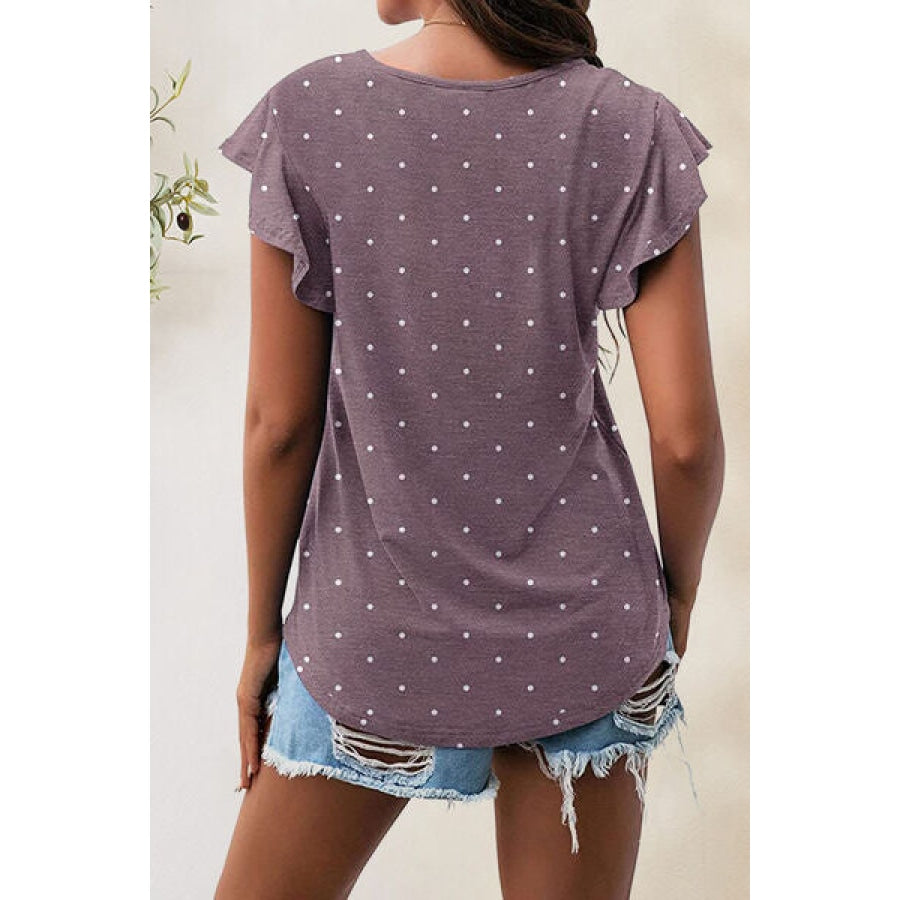 Printed Round Neck Short Sleeve T-Shirt Apparel and Accessories