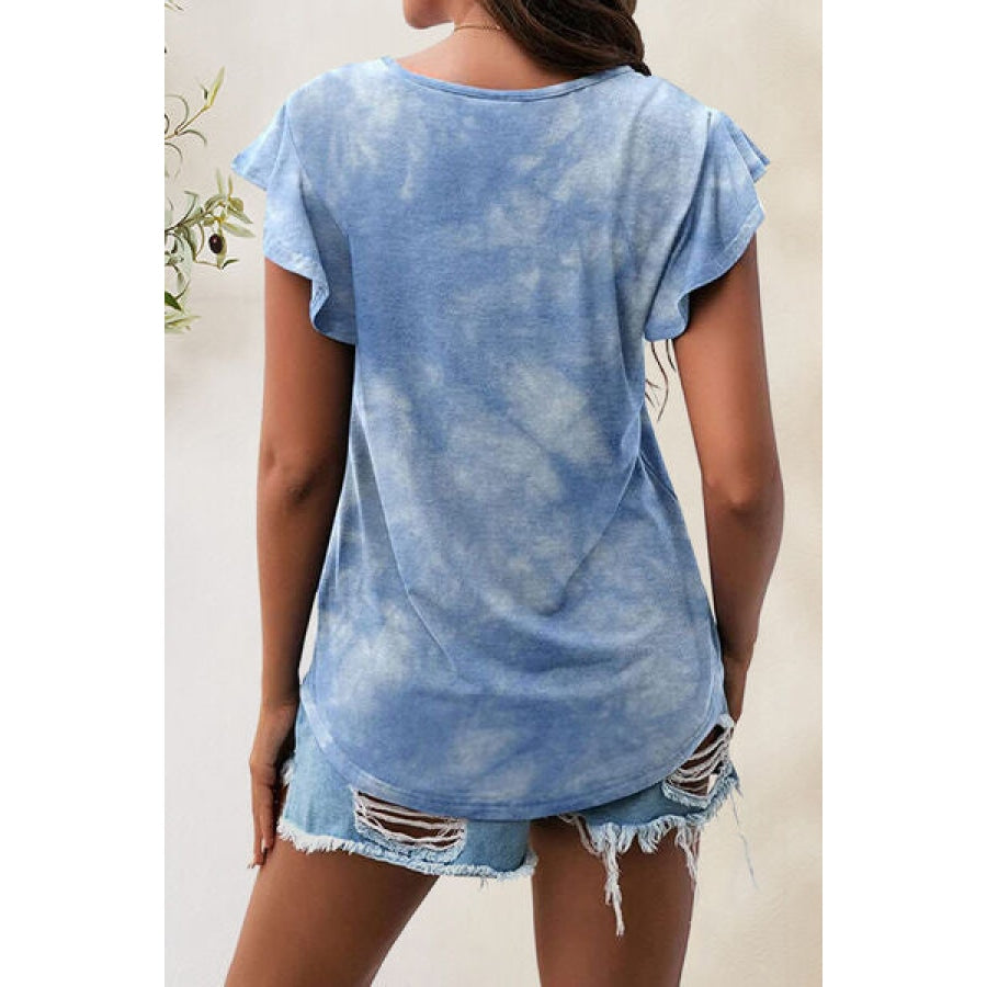 Printed Round Neck Short Sleeve T-Shirt Apparel and Accessories