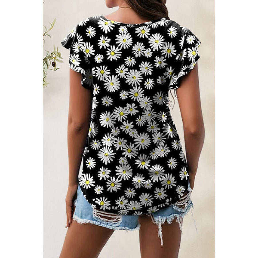 Printed Round Neck Short Sleeve T-Shirt Apparel and Accessories