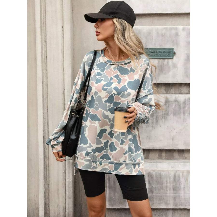Printed Round Neck Sweatshirt Apparel and Accessories