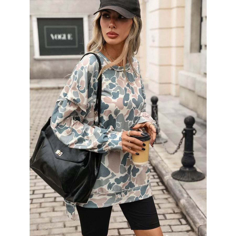 Printed Round Neck Sweatshirt Apparel and Accessories