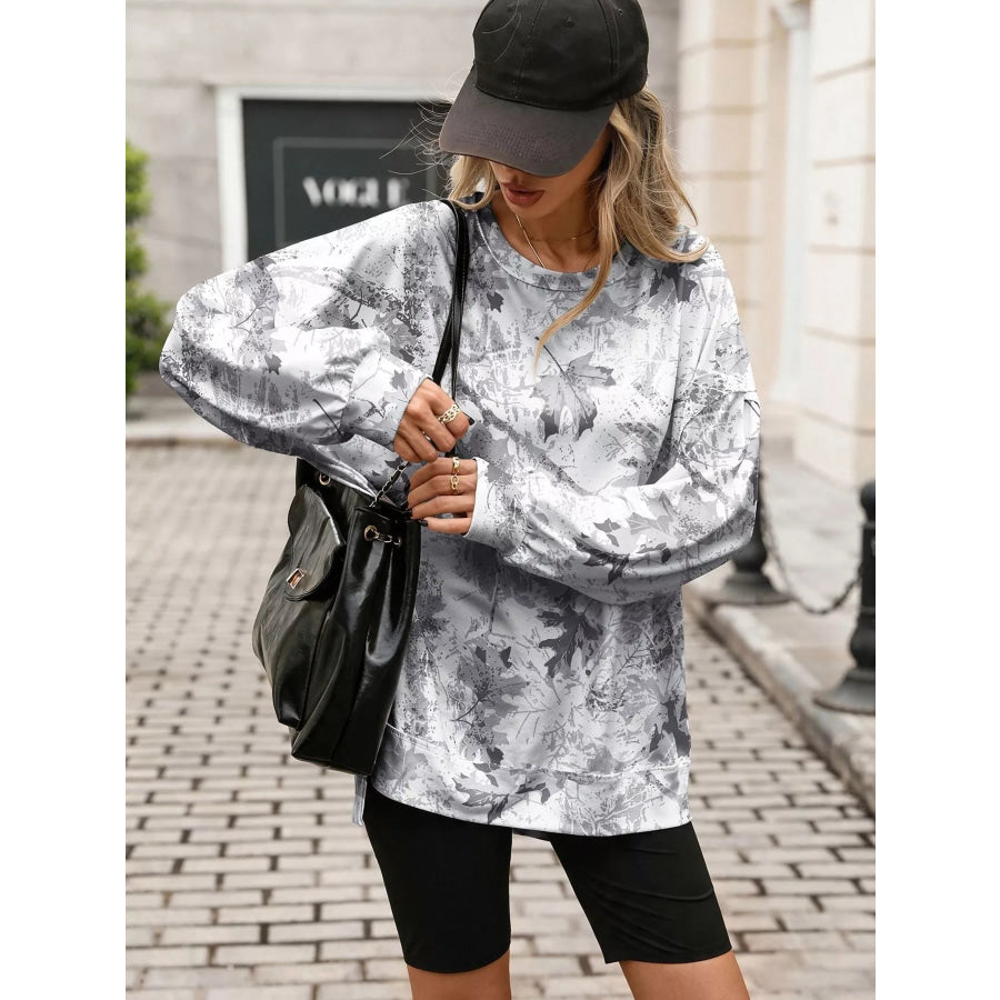 Printed Round Neck Sweatshirt Apparel and Accessories