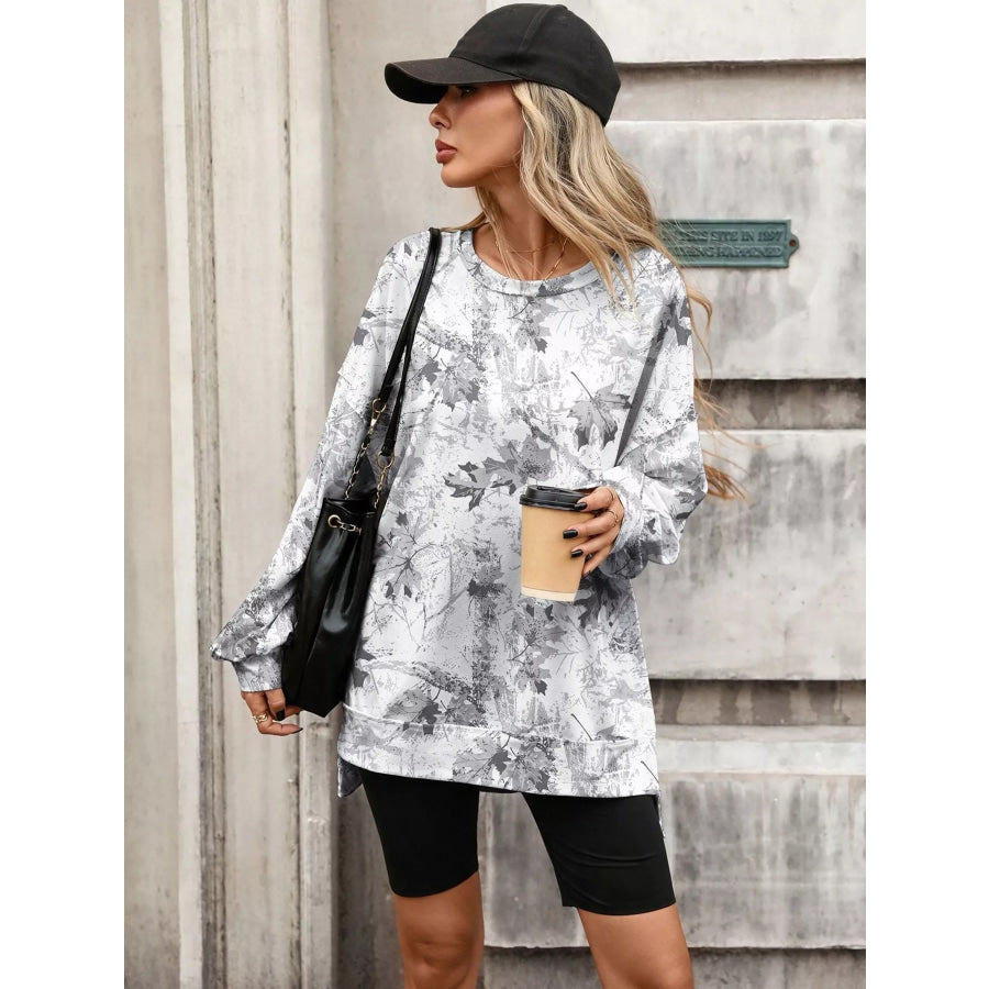 Printed Round Neck Sweatshirt Apparel and Accessories