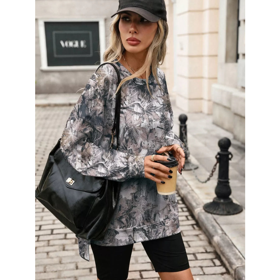 Printed Round Neck Sweatshirt Apparel and Accessories