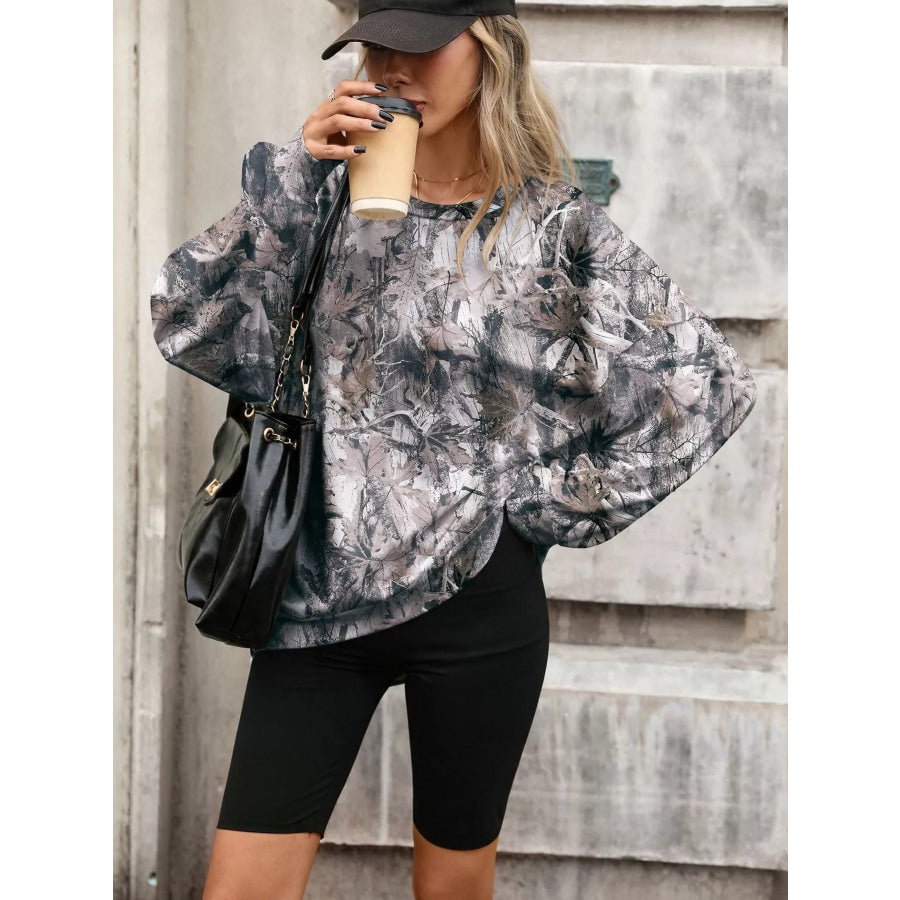 Printed Round Neck Sweatshirt Apparel and Accessories