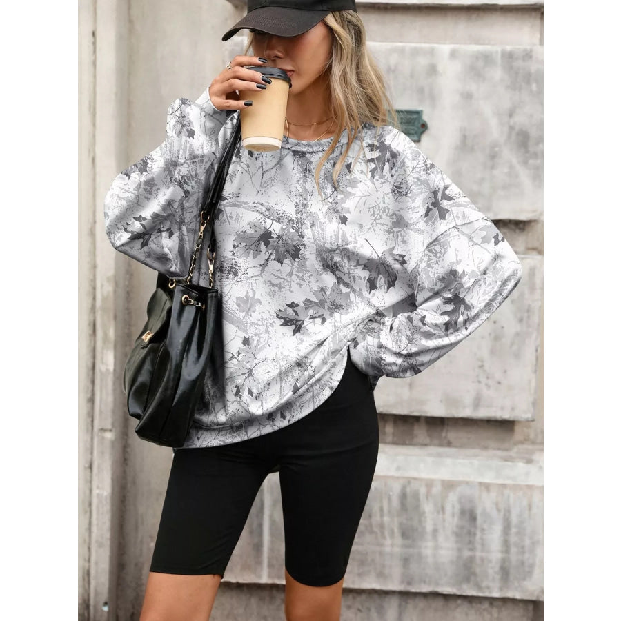 Printed Round Neck Sweatshirt Apparel and Accessories