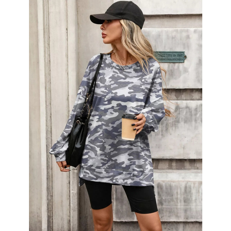 Printed Round Neck Sweatshirt Apparel and Accessories