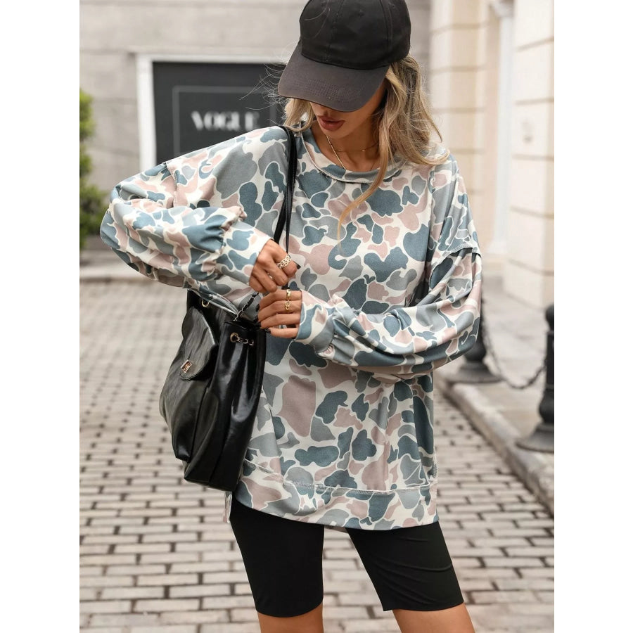 Printed Round Neck Sweatshirt Apparel and Accessories