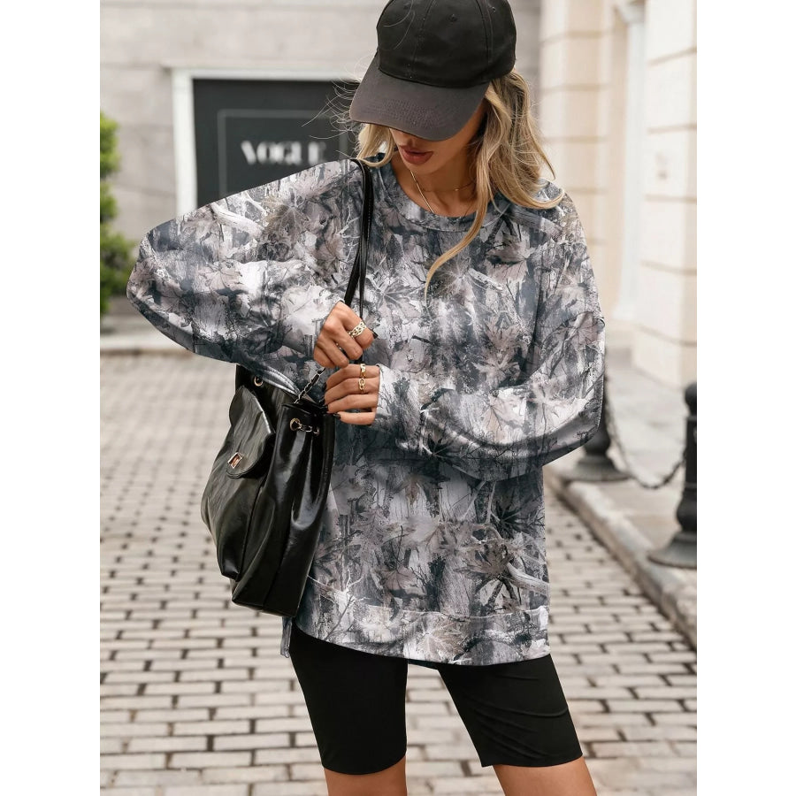 Printed Round Neck Sweatshirt Apparel and Accessories